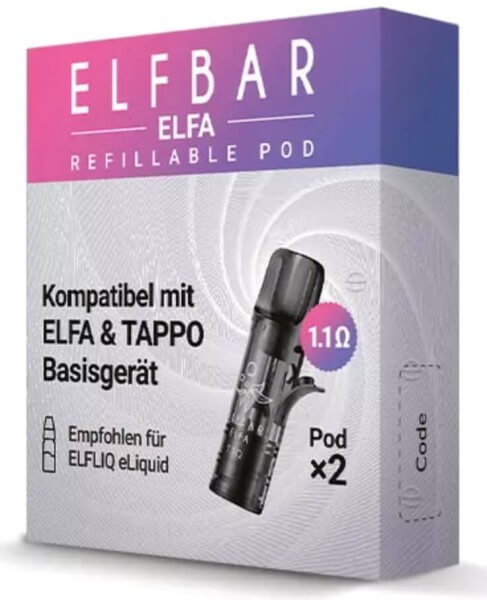 Elfbar Elfa Refillable Pod 2er Pack (Kompatible mit Elfa & Tappo Basisgerät)